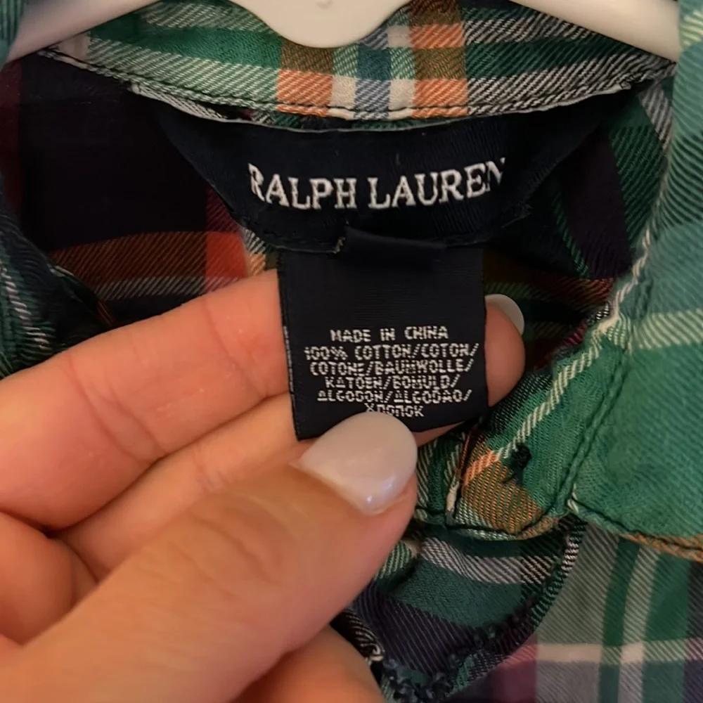 LIKE NEW RALPH LAUREN PLAID BUTTON UP DRESS - 9M